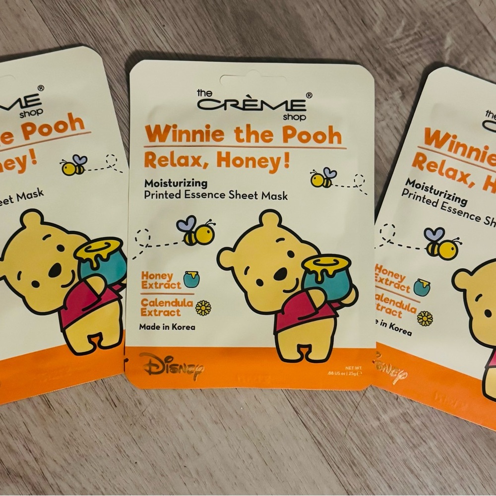 The Crème Shop Winnie the Pooh Moisturizing Printed Essence Sheet Mask 3 Pack